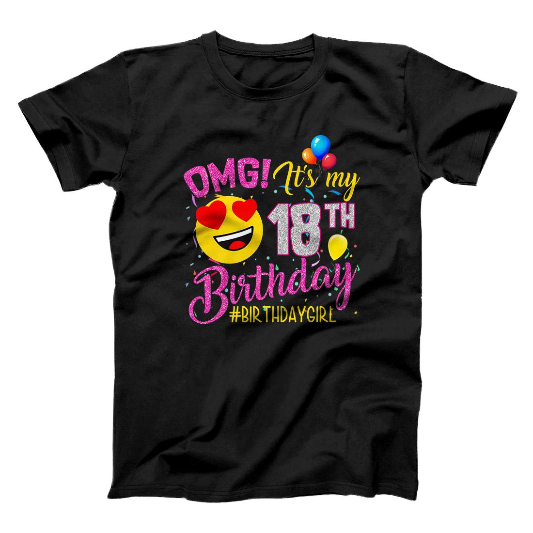 Personalized OMG It's My 18th Birthday Girl Shirts 18 Years old Birthday Premium T-Shirt