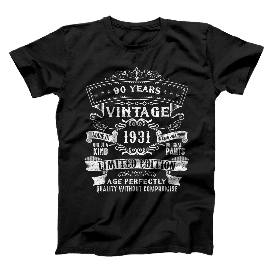 Personalized 90 Years old Birthday Vintage 1931 90th Birthday Gifts T-Shirt