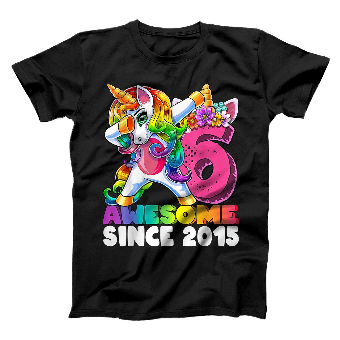 Personalized Awesome Since 2015 Dabbing Unicorn 6th Birthday Gift Girls T-Shirt