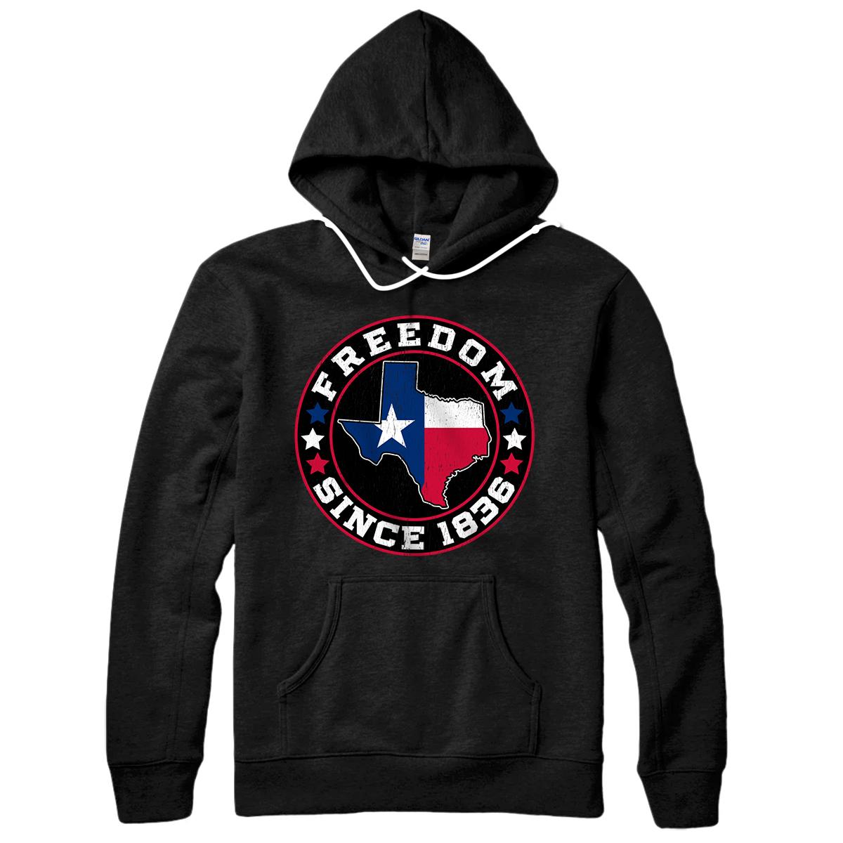 Personalized Freedom Since 1836 Texas Independence Day Pullover Hoodie