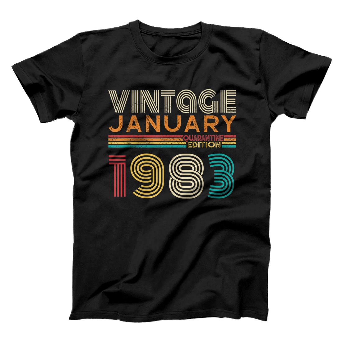 Retro 38th birthday gift January 1983 38 Quarantine Birthday T-Shirt