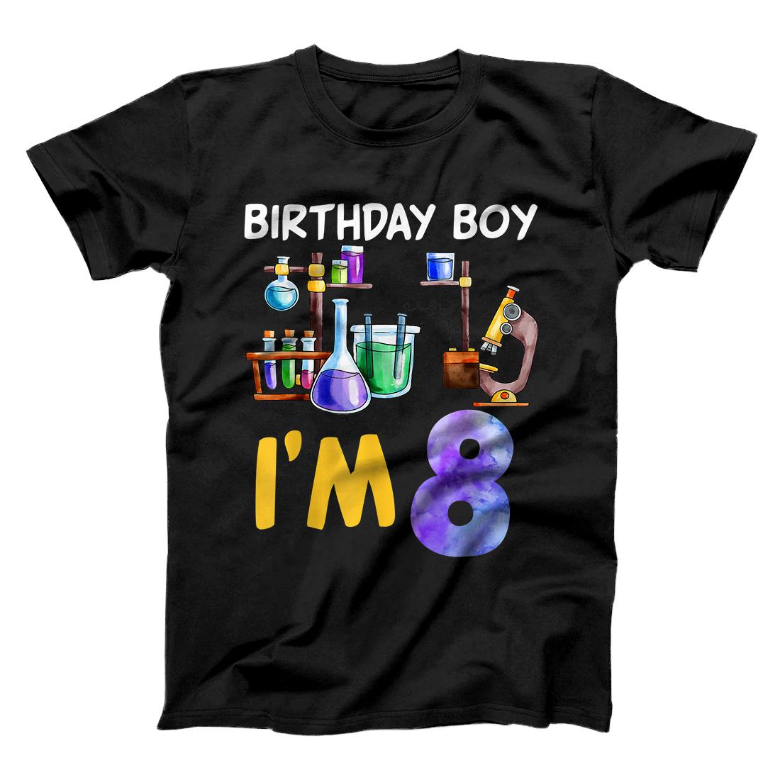 Kids 8th Birthday Shirt Birthday Boy I'm 8 Science Gift T-Shirt