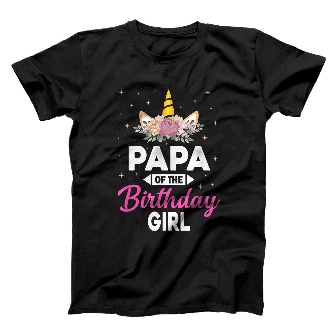 Papa Of The Birthday Girl Papa Gift Unicorn Birthday T-Shirt