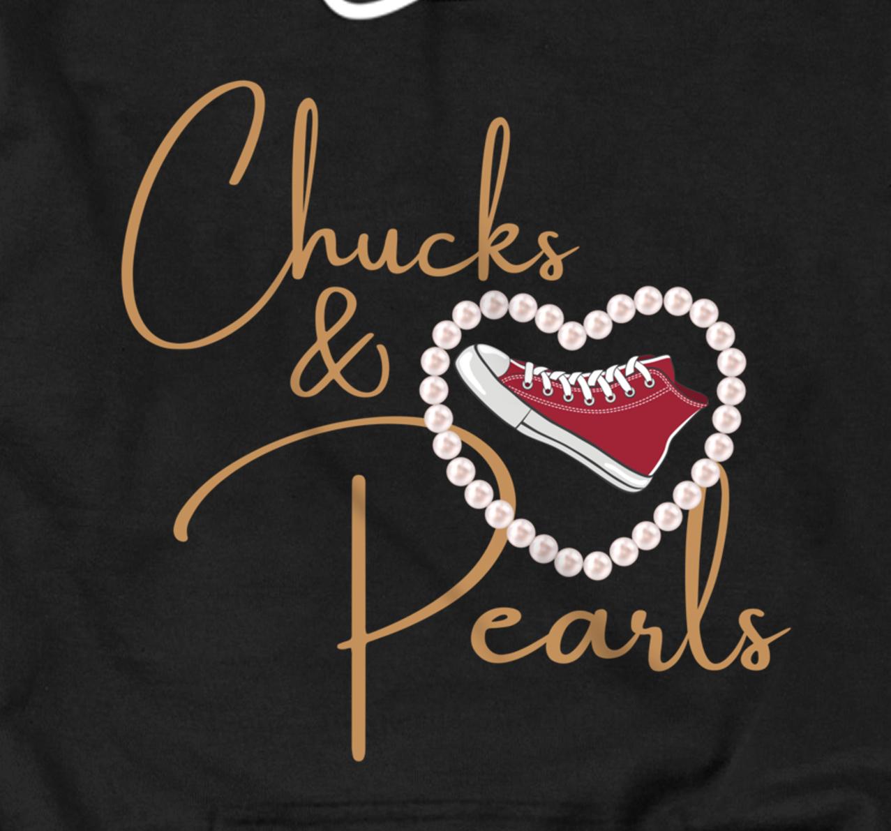Chucks and Pearls 2021 Valentine Heart HBCU Red Gift T-Shirt
