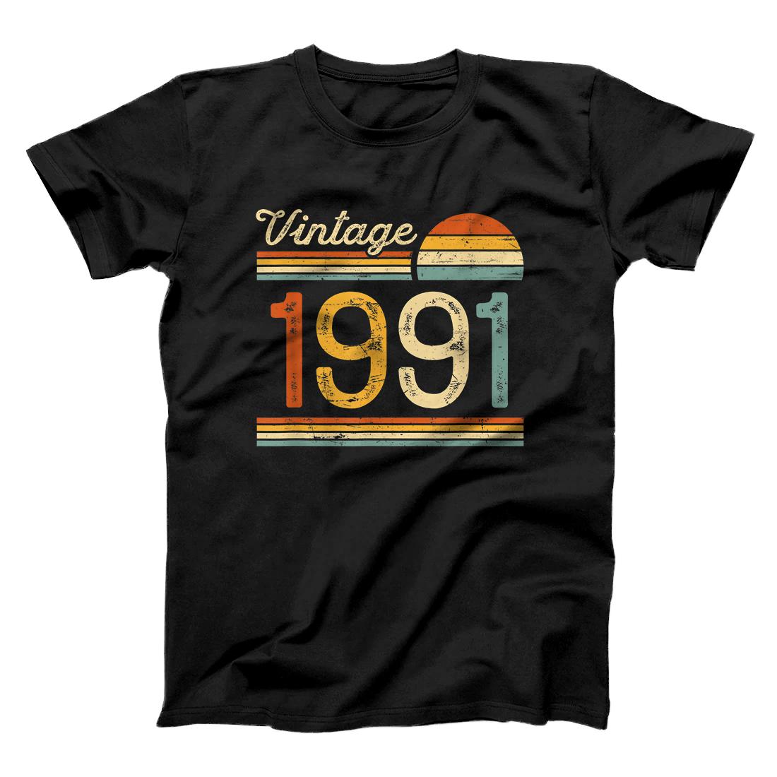 Vintage Born in 1991 Birthday Gift 30th Birthday 30 Year Old T-Shirt