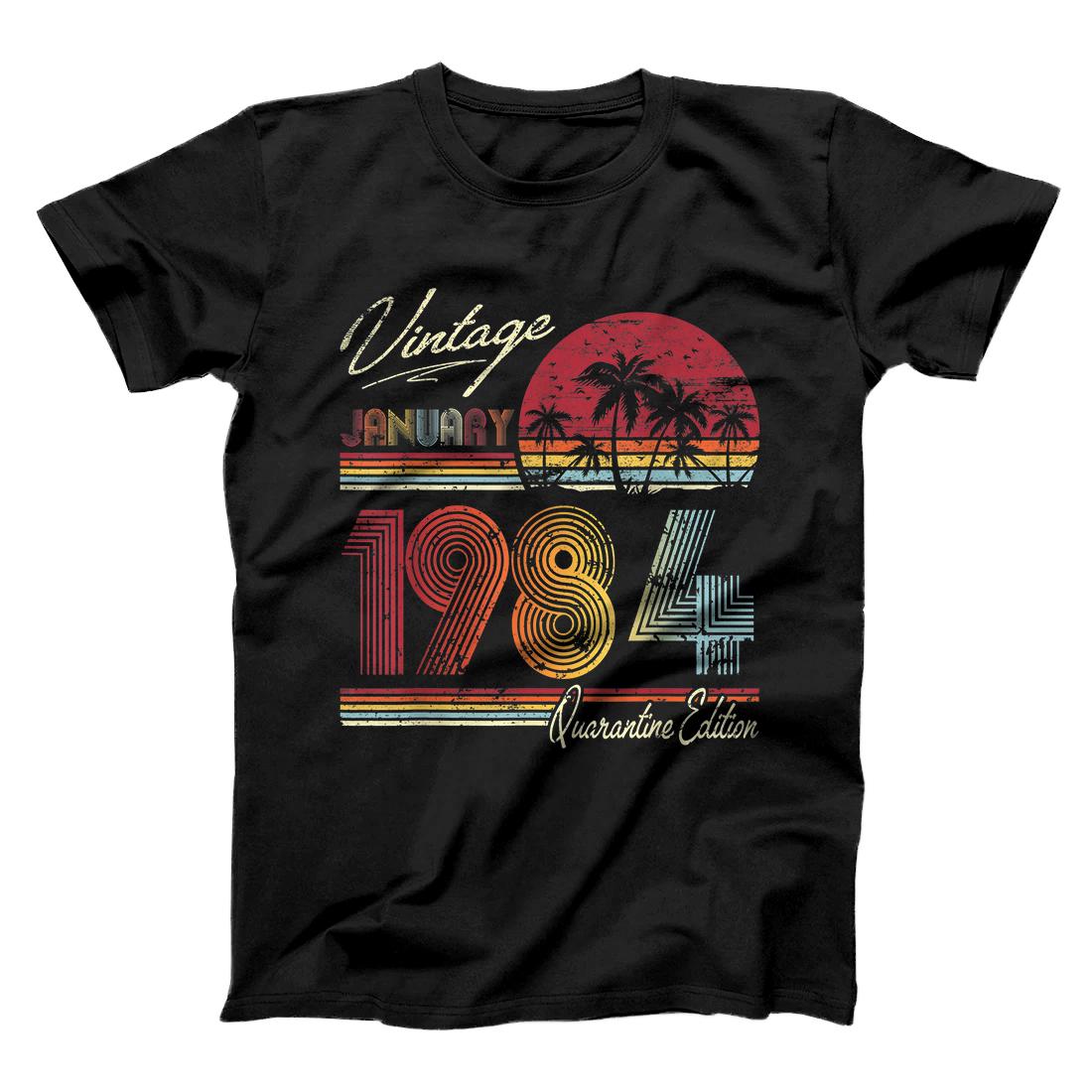 Retro 37th birthday gift January 1984 37 Quarantine Birthday T-Shirt