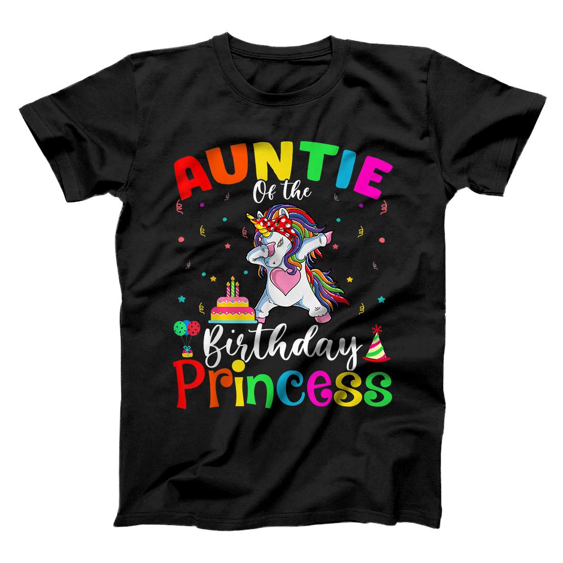 Auntie Of The Birthday Princess Dabbing Unicorn Birthday T-Shirt