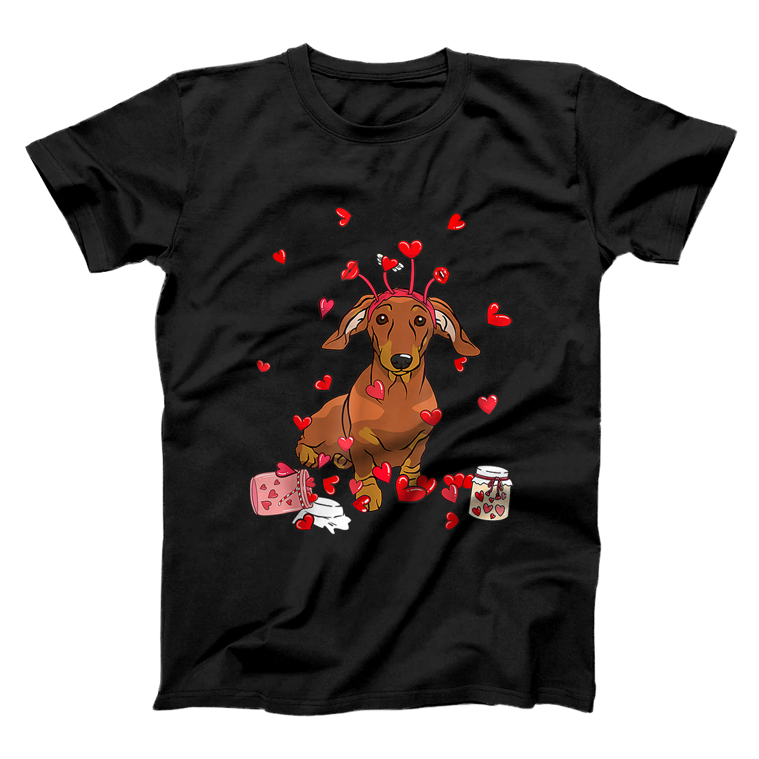 Personalized Dog Valentine Gift Cute Dachshund Valentine's Day T-Shirt