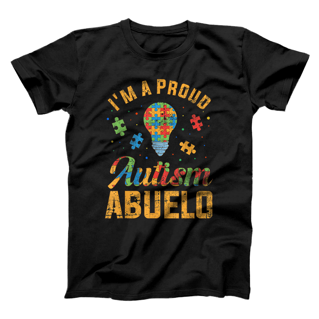 Mens I'm A Proud Autism Abuelo Gift Autism Awareness T-Shirt