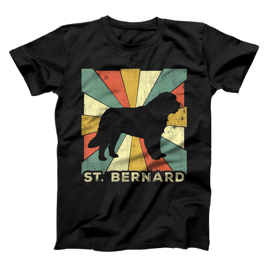 Saint Bernard Dog Retro 70s Vintage T-Shirt