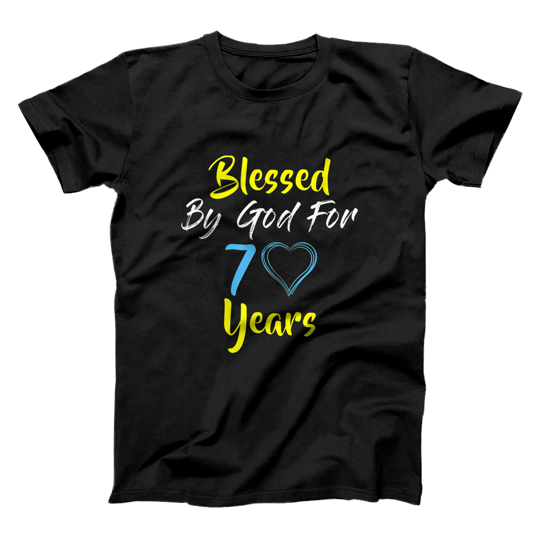 Blessed By God For 70 Years Happy 70th Birthday Gift T-Shirt