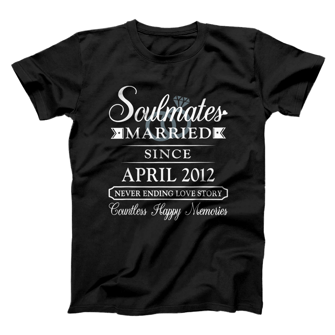 Couple Married Since April 2012, 9th Wedding Anniversary T-Shirt