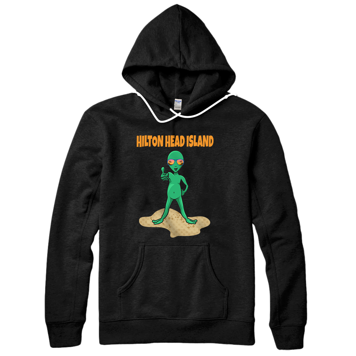 Personalized Hilton Head Island Funny Alien Pullover Hoodie