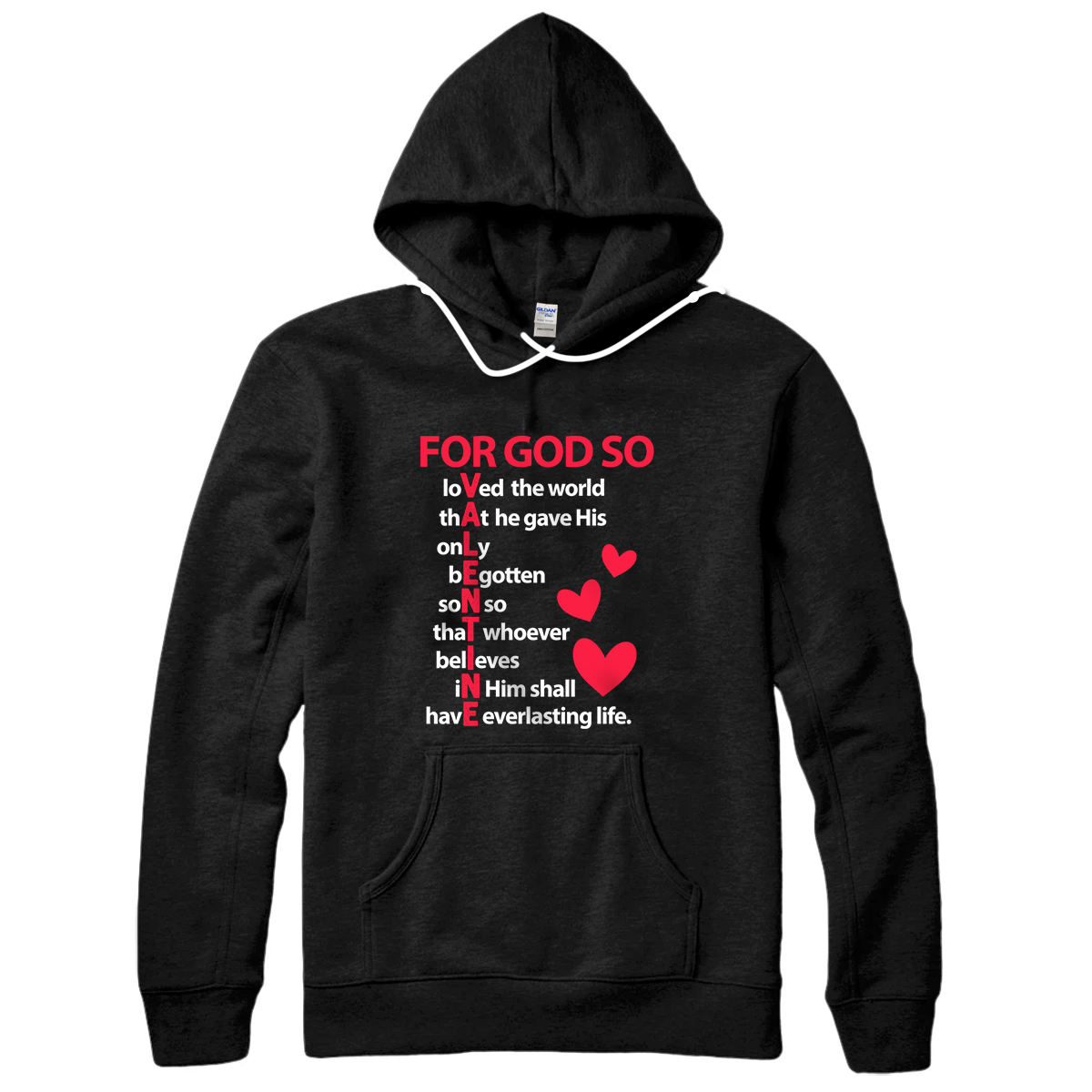 Personalized Valentine's Day For God So Loved The World Valentine Pullover Hoodie