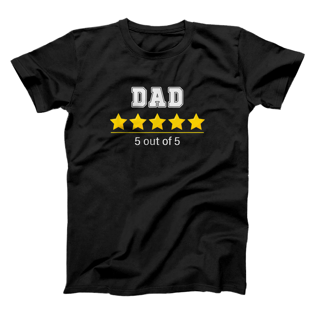 Mens Dad 5 Stars Cool Funny Family Fathers Day Gift for Father T-Shirt