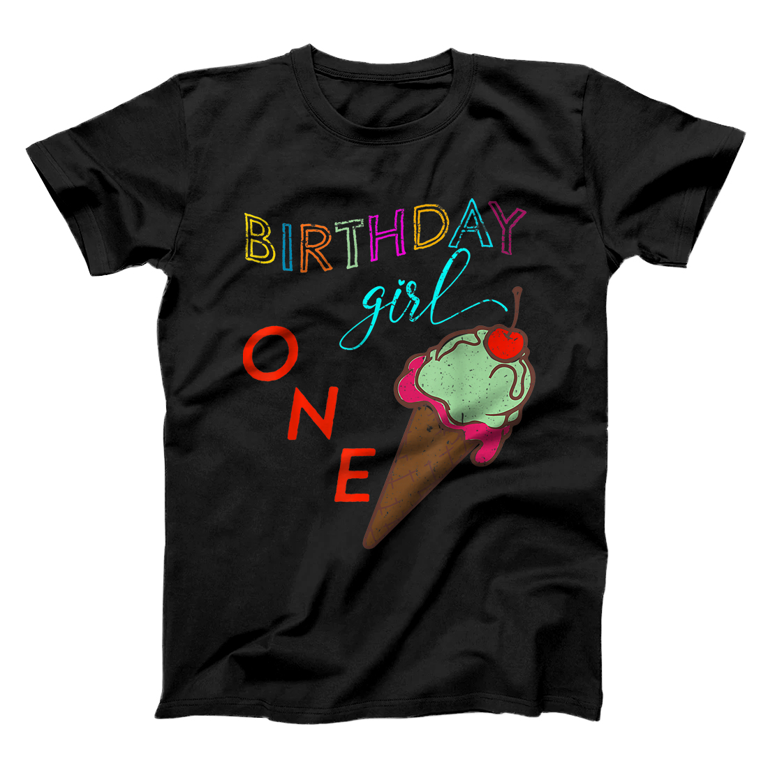 1st Ice Cream Party | !st Birthday | Birthday Girl T-Shirt