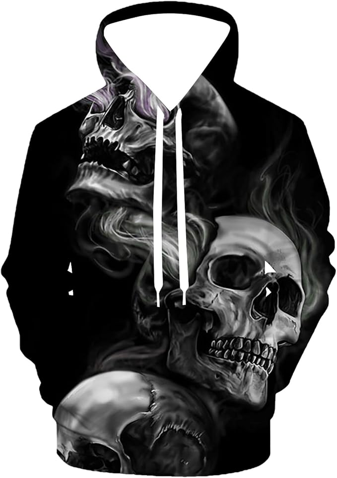 Black Rainbow Paint Pullover Hoodie 3D Novelty Graphic Hooded Sweatshirt Hoodies for Men Women