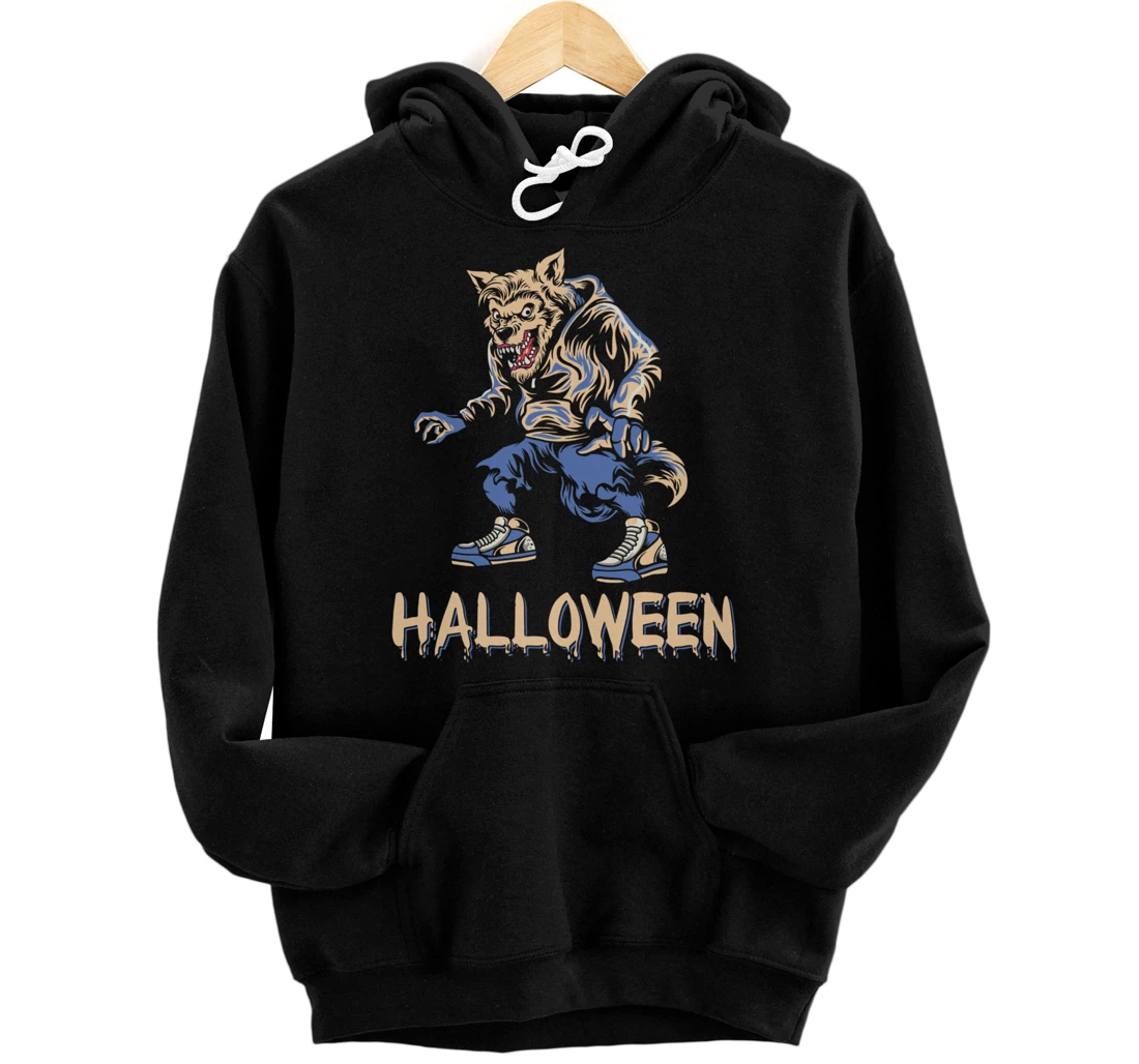 Personalized Halloween Creepy Warewolf Halloween Monster Fanatic Spooky Pullover Hoodie