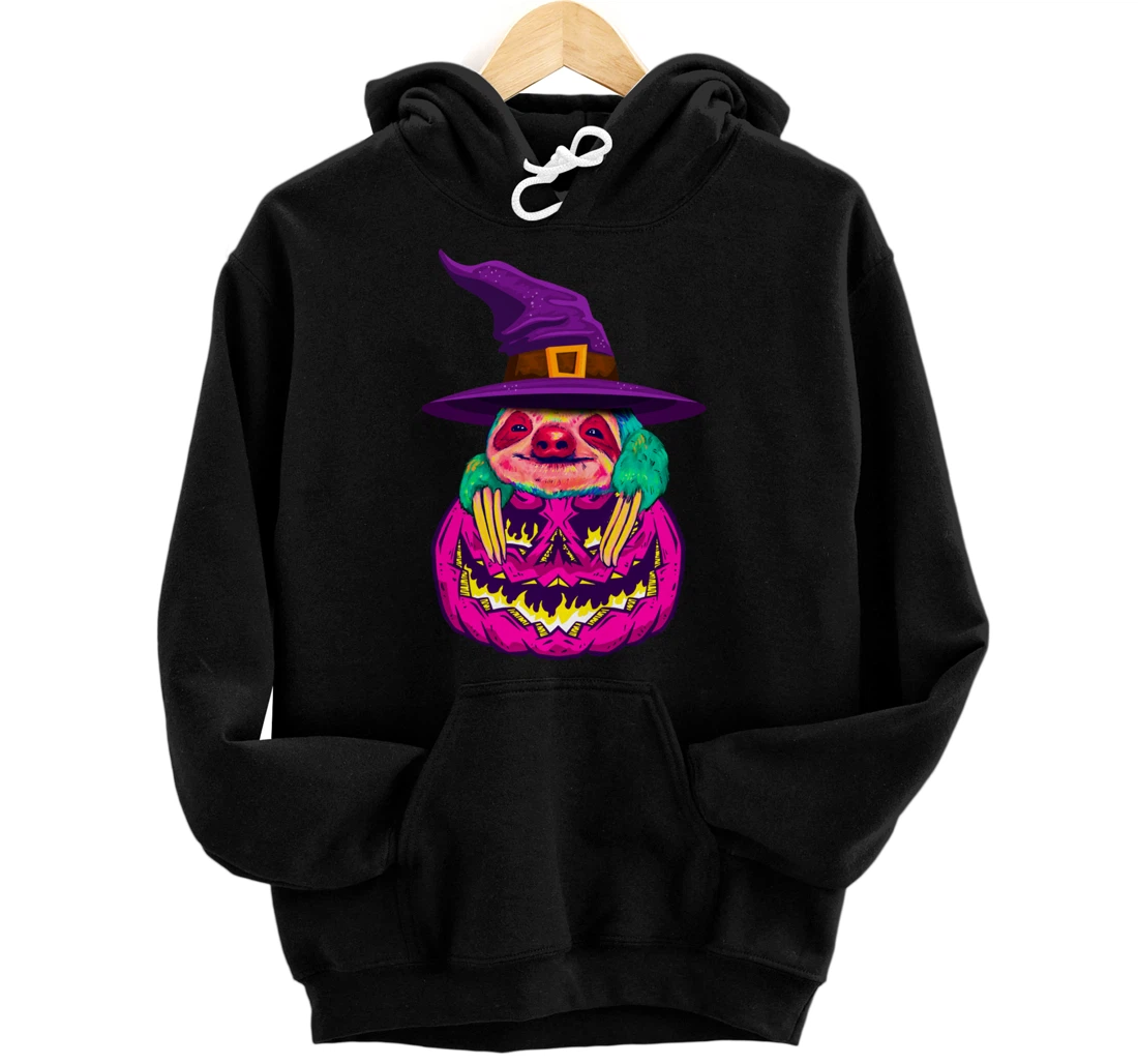 Personalized Sloth Pumpkin Halloween Sloth Themed Halloween Lovers Pullover Hoodie