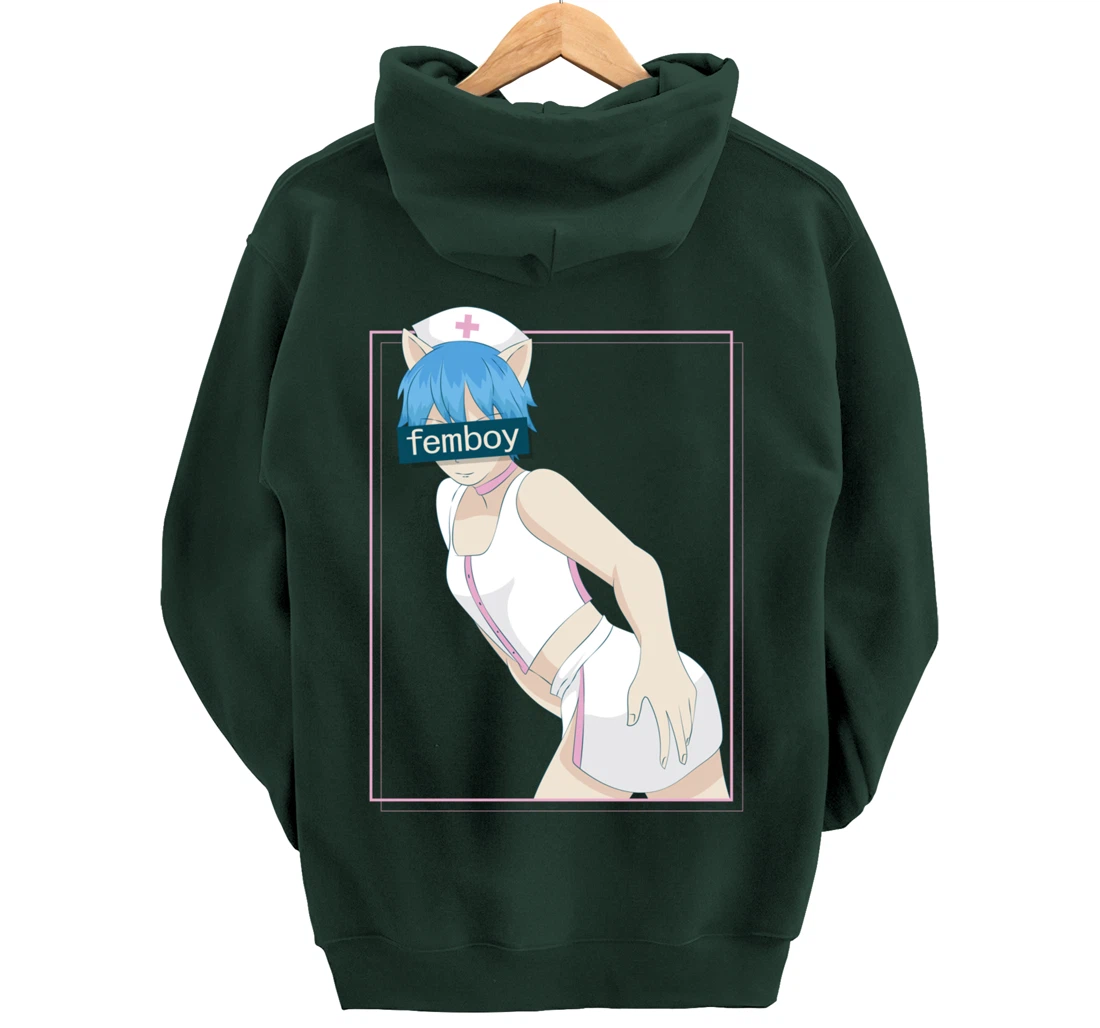 Personalized Femboy Nurse Anime Boy Neko Gay Crossdressing Aesthetic  Pullover Hoodie - All Star Shirt