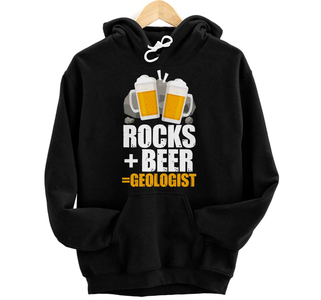 Personalized Rocks Plus Beer Equals Rock Geologist Funny Science Equation Pullover Hoodie