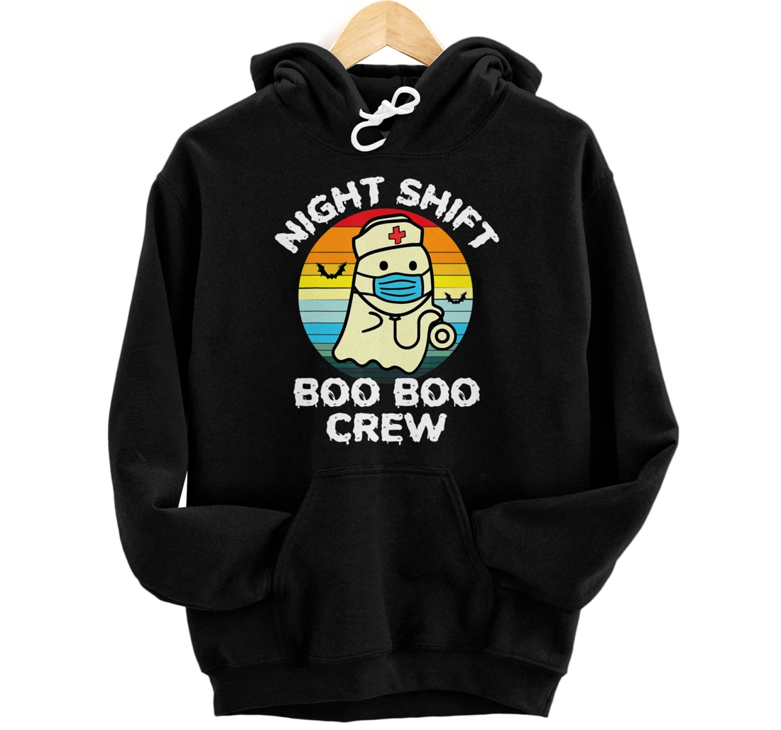 Personalized 2021 Night Shift Boo Boo Crew Nurse Halloween For Nurses RN Pullover Hoodie