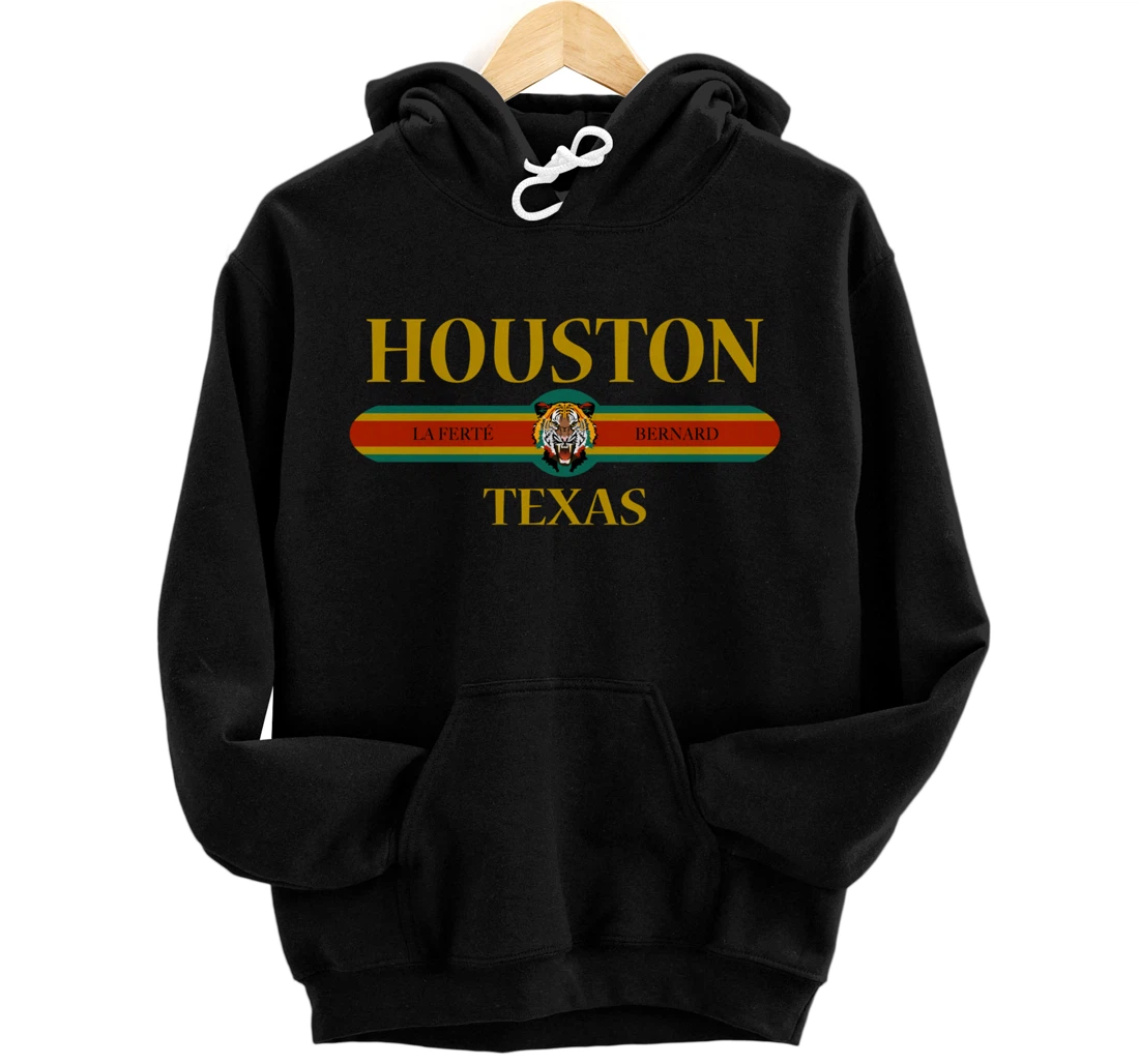 Personalized Houston - Texas - Fashion Design - Tiger Face Pullover Hoodie