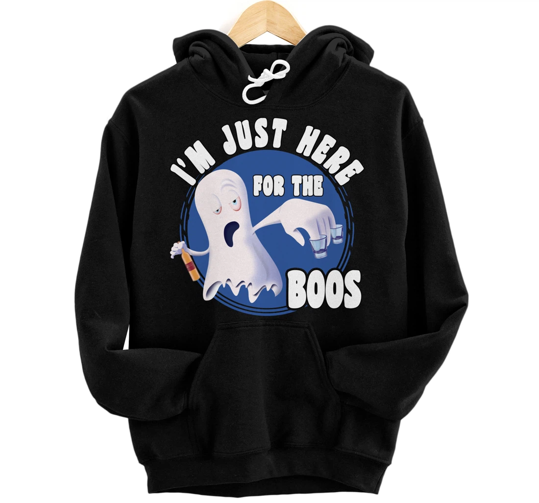 Personalized Funny Cute Halloween Drunk Ghost Boos Drinking Party Pullover Hoodie