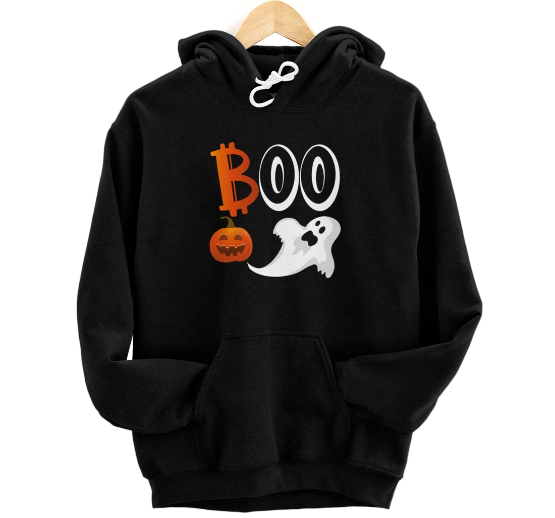 Personalized Halloween Boo Pumpkin Ghost Bitcoin Pullover Hoodie