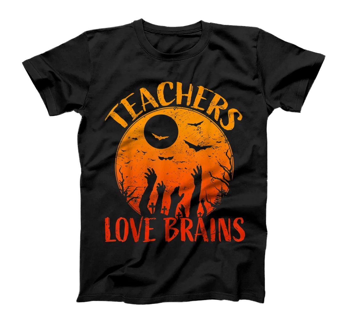 Teachers Love Brains Teacher Halloween Costume Halloween T-Shirt, Women T-Shirt