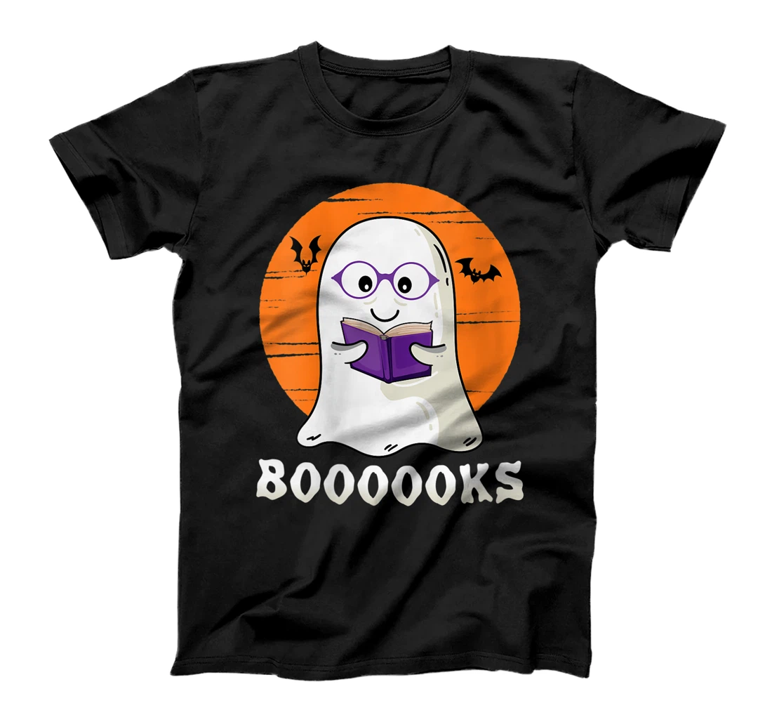 Womens Funny Halloween Ghost Reading Books Librarian Halloween T-Shirt, Women T-Shirt