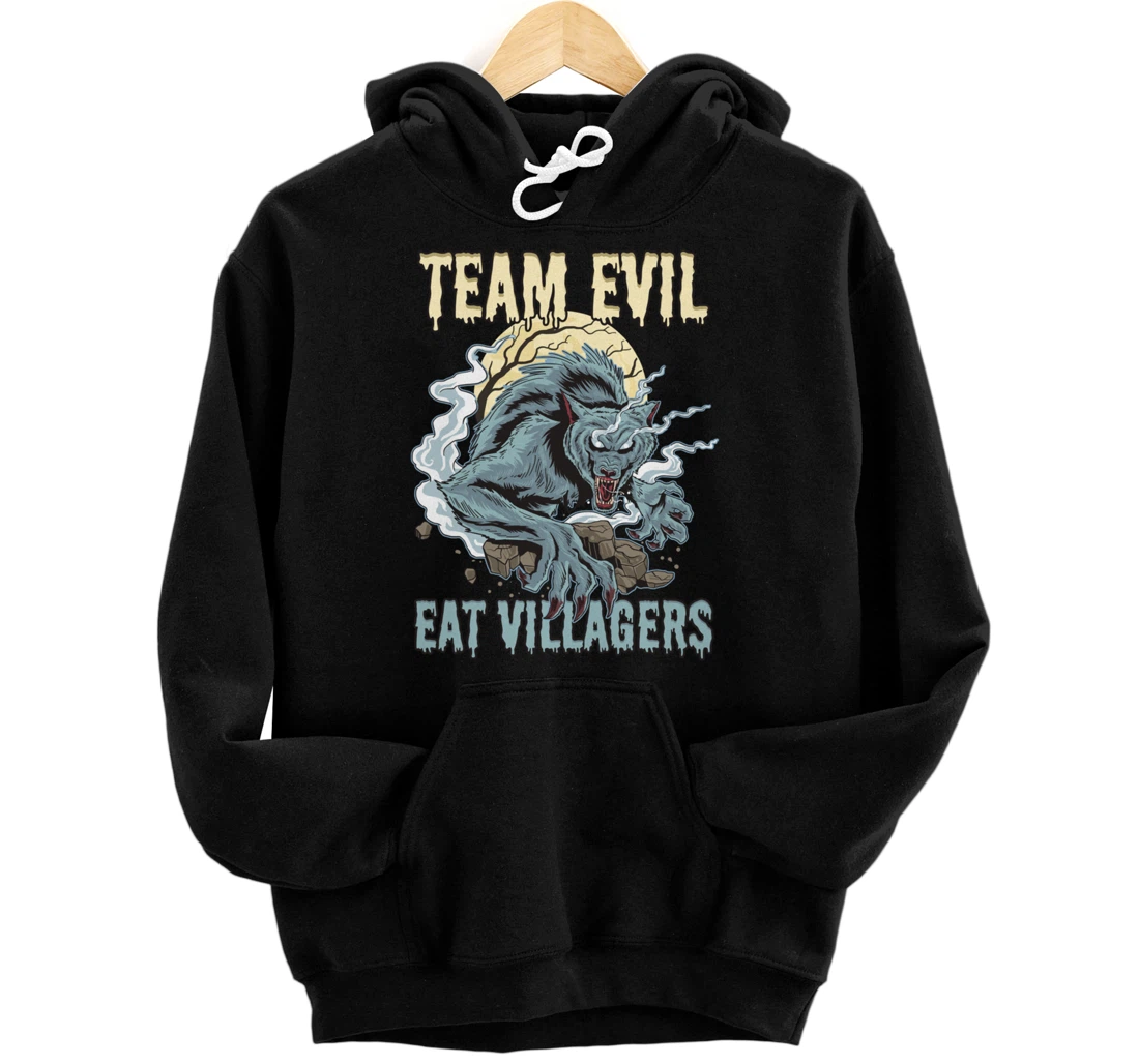 Team Evil Werewolf Eat Villagers Halloween Halloween Pullover Hoodie