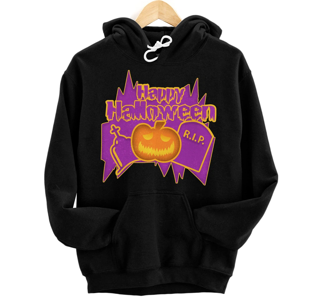 Happy Halloween - RIP - Pumpkin Party on Halloween Pullover Hoodie