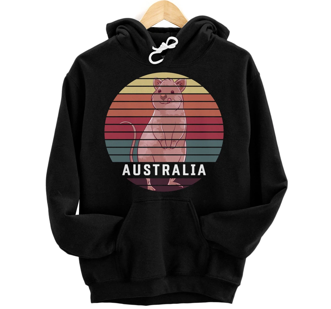 Personalized Cute Animal Aussie Quokka Lover Retro Australia Pullover Hoodie