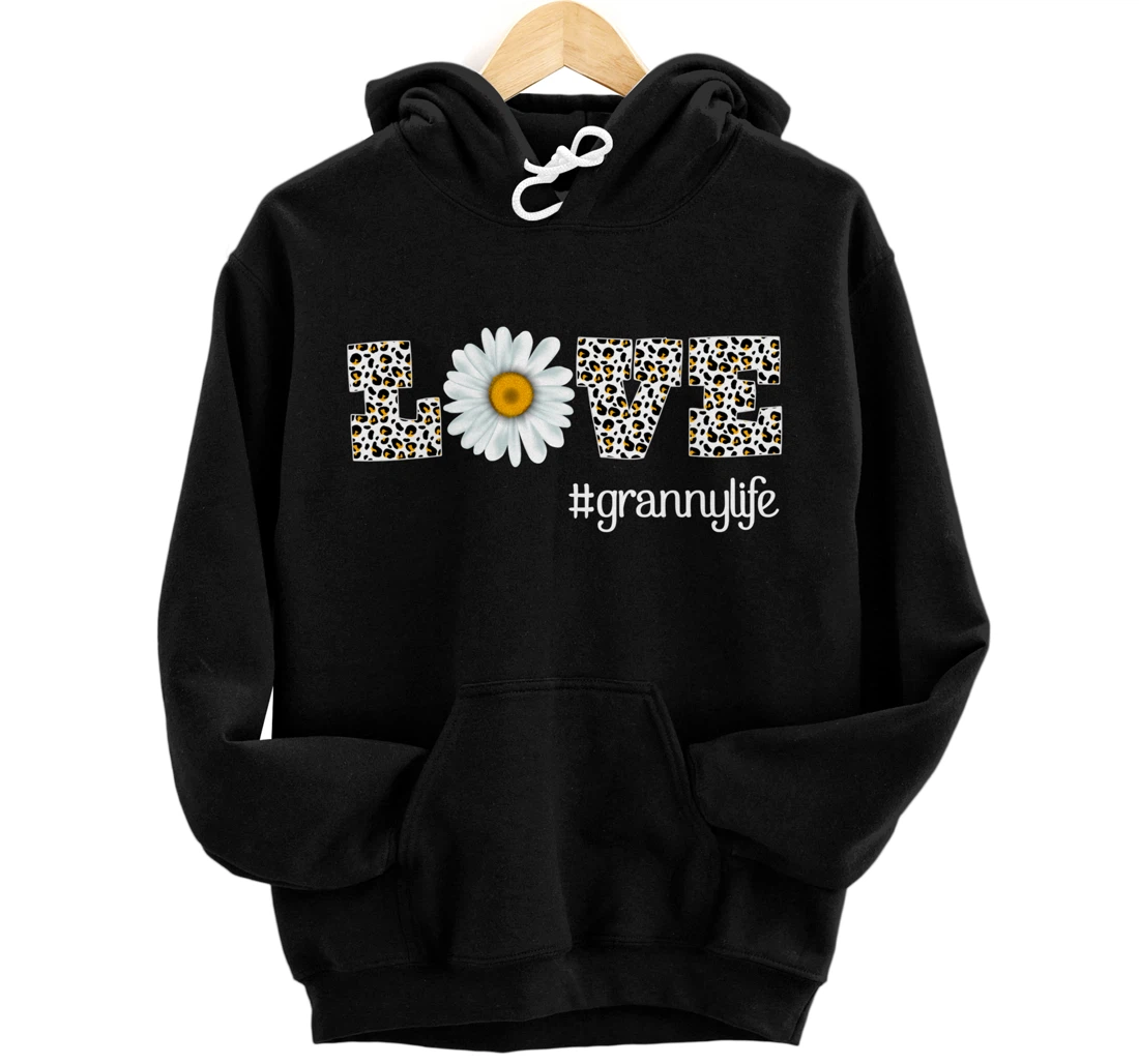 Personalized Love #grannylife granny life Vintage Flower Leopard Gifts Pullover Hoodie