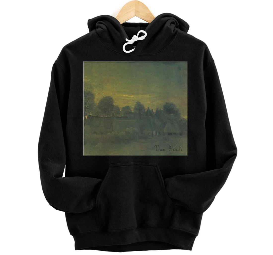 Personalized Village at Sunset Van Gogh Paint Pullover Hoodie