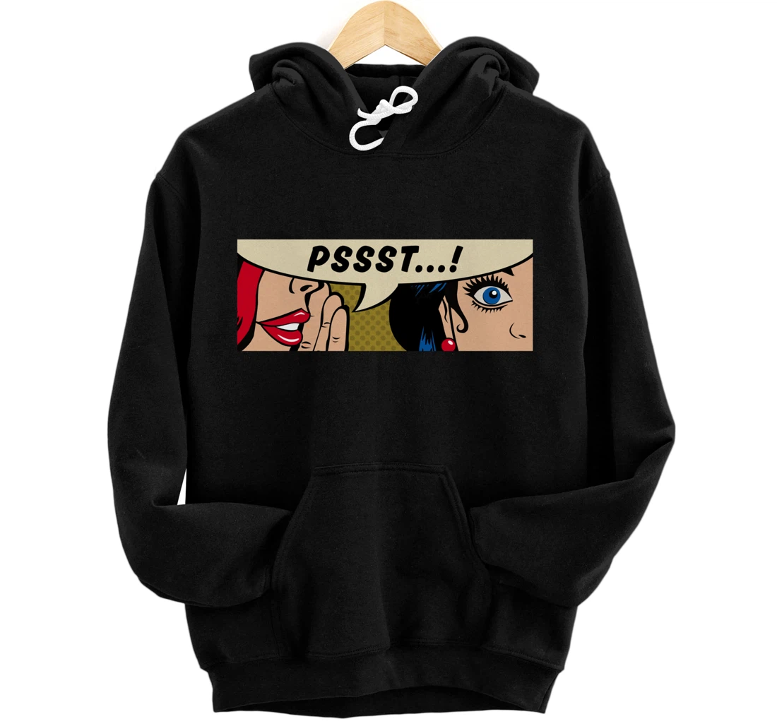 Personalized Women Whispering - Psst - Feminism - Comic Pop Art Style Pullover Hoodie