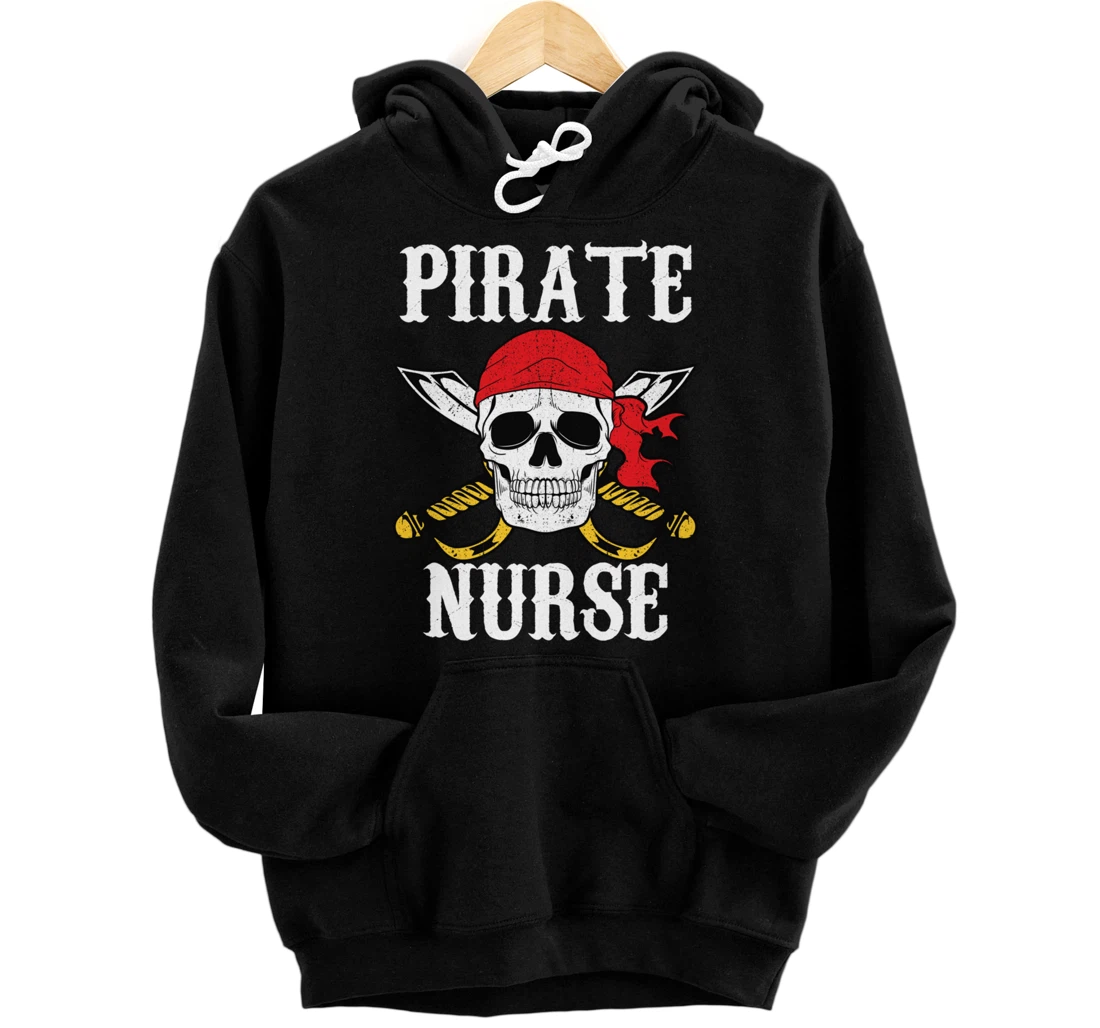 Personalized Pirate Nurse Matching Family Halloween Pullover Hoodie
