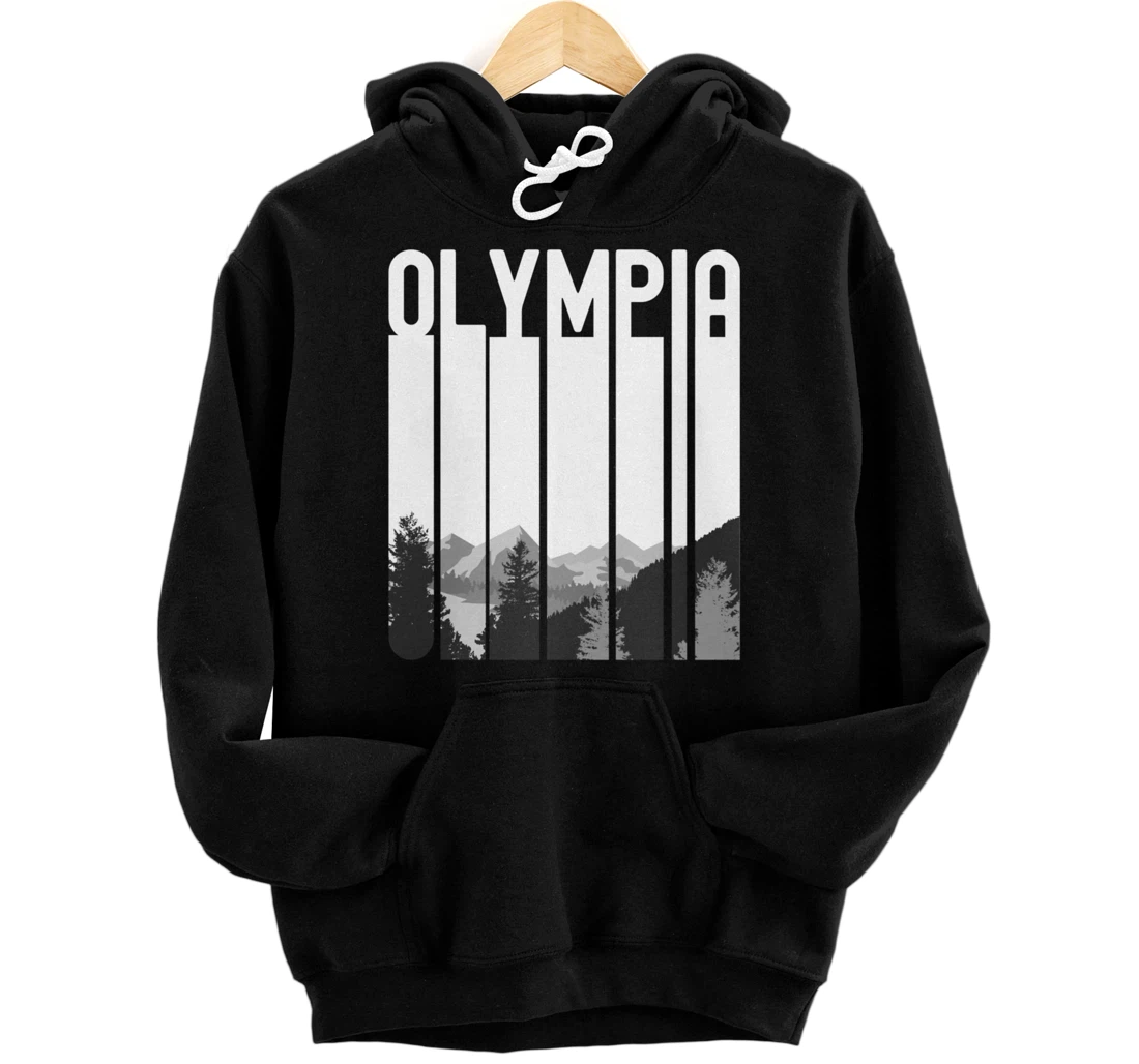 Personalized Olympia Washington Retro WA City Vacation Outdoors Nature Pullover Hoodie