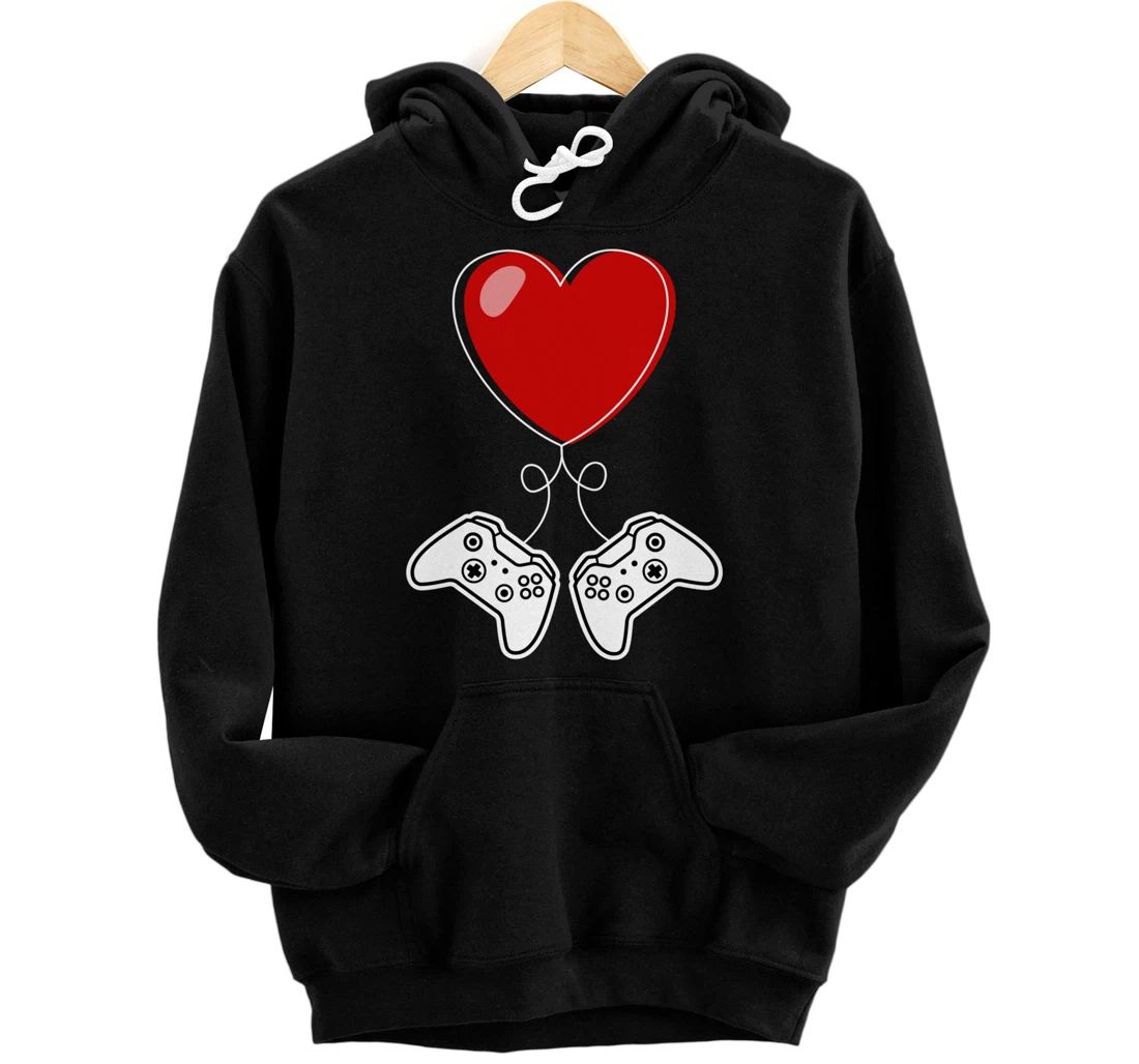 Personalized Video Gamer Valentine's Day Boyfriend Husband Funny Gamer Pullover Hoodie