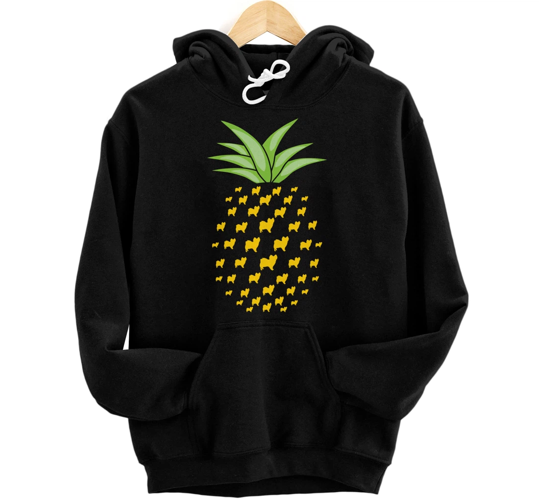 Personalized Funny Papillon Dog Ananas Pineapple Pullover Hoodie