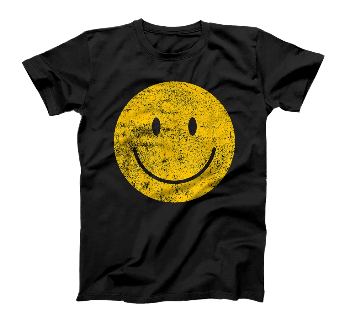 Personalized Funny Vintage Yellow Smile Face 70s 80s 90s smiley face T-Shirt, Kid T-Shirt and Women T-Shirt