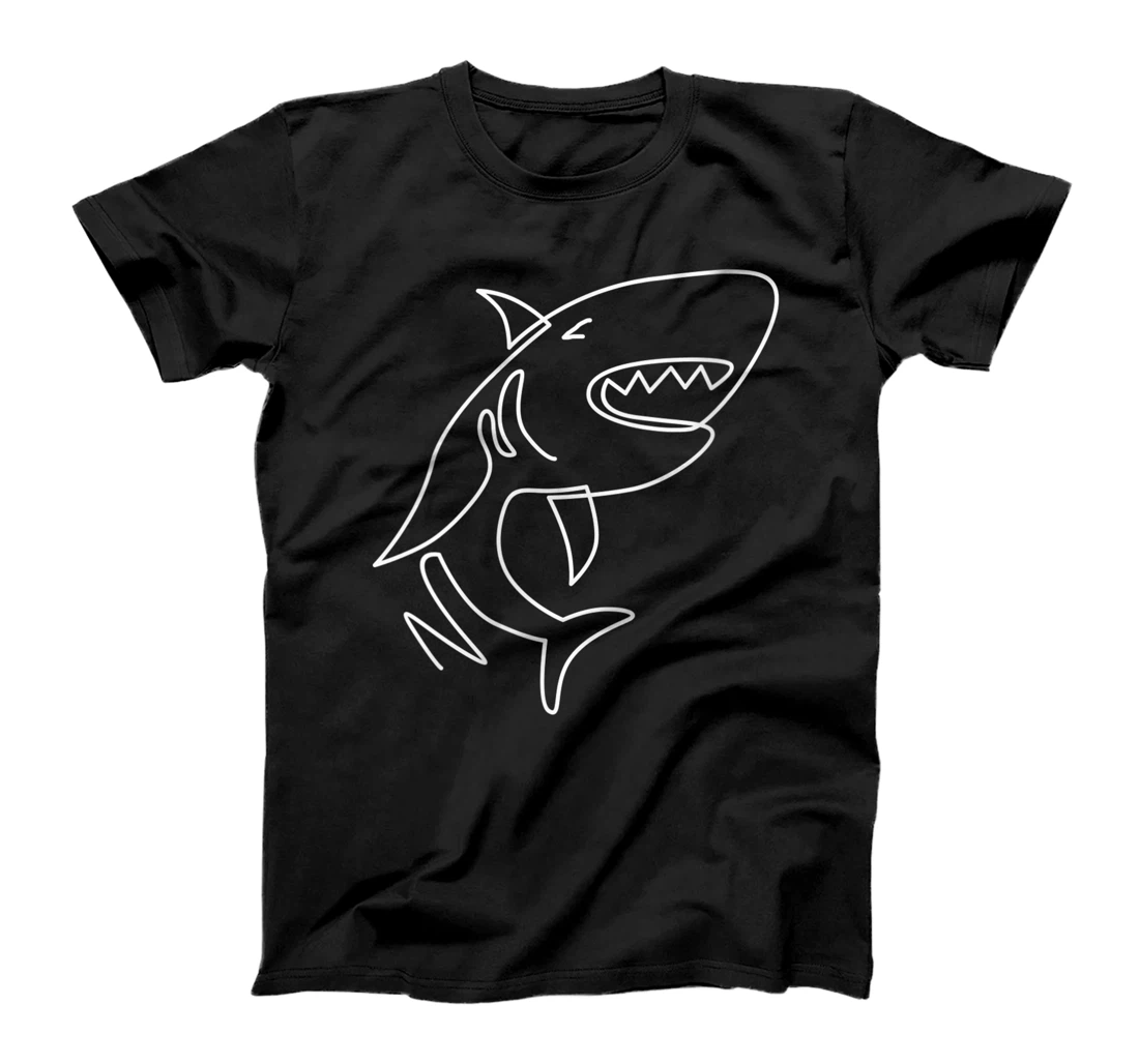 Personalized Womens Line shark fish motif, scuba diver T-Shirt, Women T-Shirt