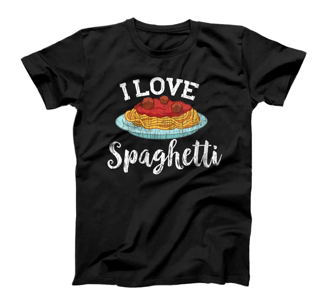 Personalized Womens I Love Spaghetti Funny Pasta Noodles Lover Graphic T-Shirt, Women T-Shirt