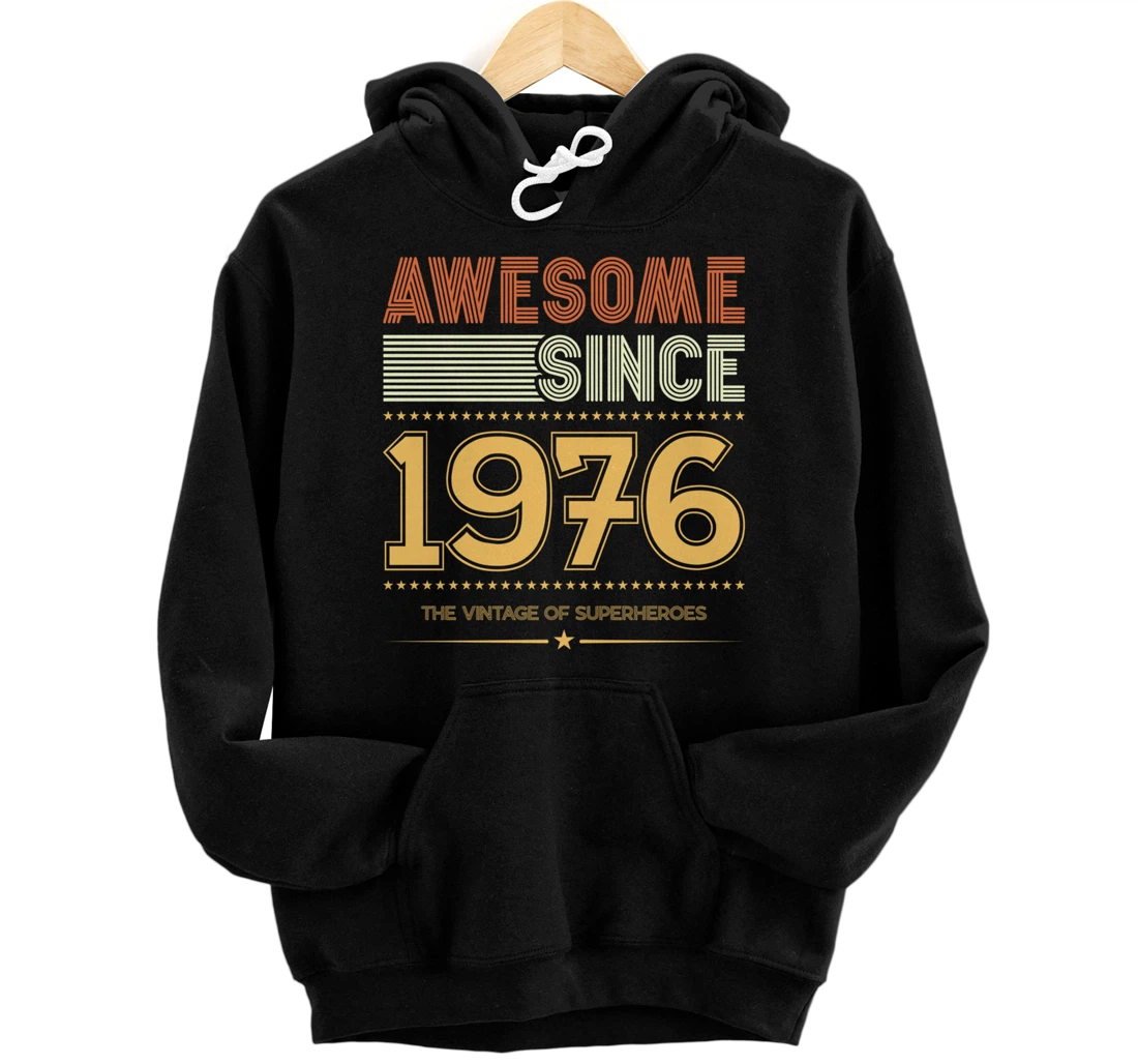 Personalized Awesome Since 1976 Retro The Vintage Of Superheroes Pullover Hoodie