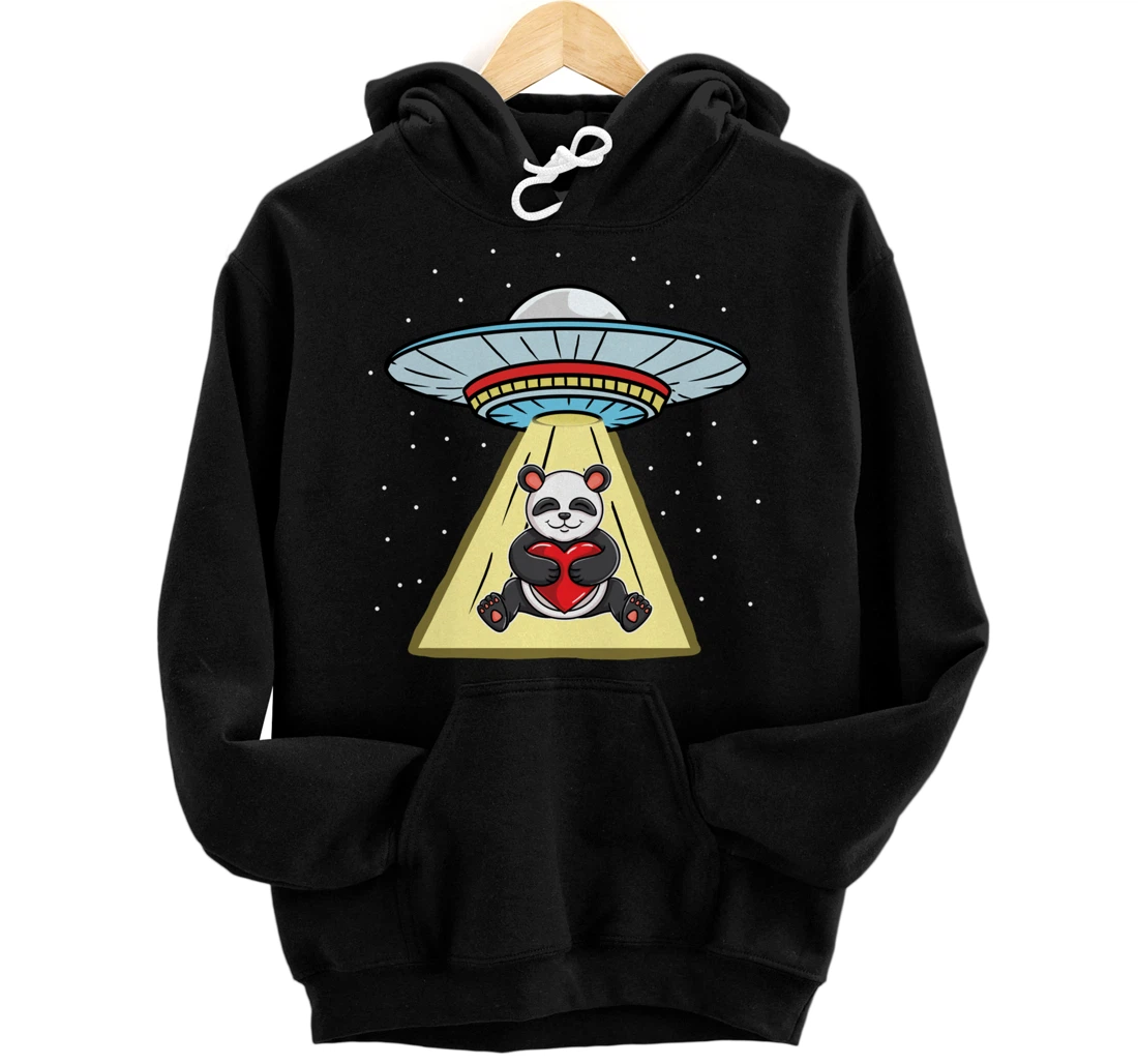 Personalized Ufo Abduction Panda Valentines Day Pullover Hoodie