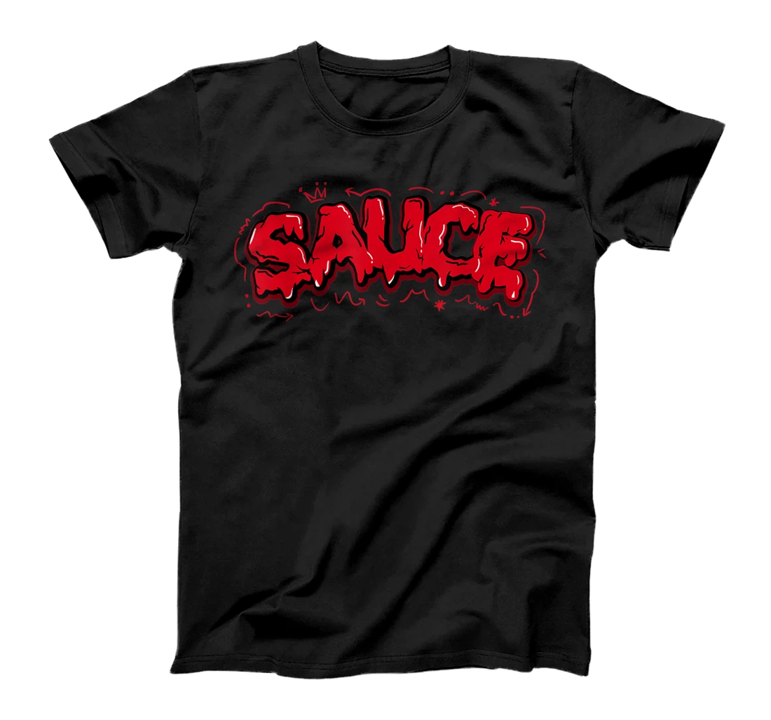 Personalized Sauce Dripping Sneaker Match Retro 4 Red Thunder T-Shirt, Kid T-Shirt and Women T-Shirt