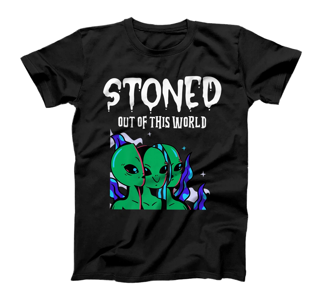 Personalized Womens Stoned Out of This World - Alien Sci-Fi Funny Unique Space T-Shirt, Women T-Shirt