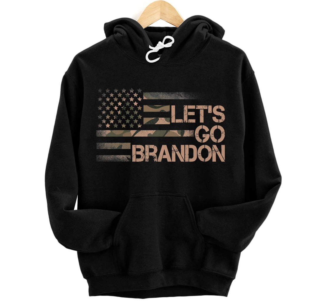 Personalized Let's Go Brandon Lets Go Brandon Camouflage American Flag Pullover Hoodie