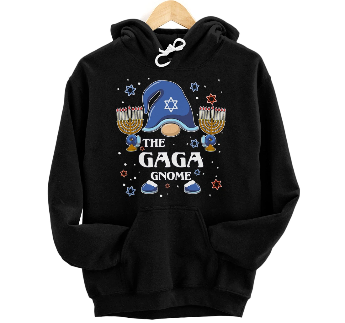 Personalized The Gaga Gnome Hanukkah Matching Family Pajama Pullover Hoodie